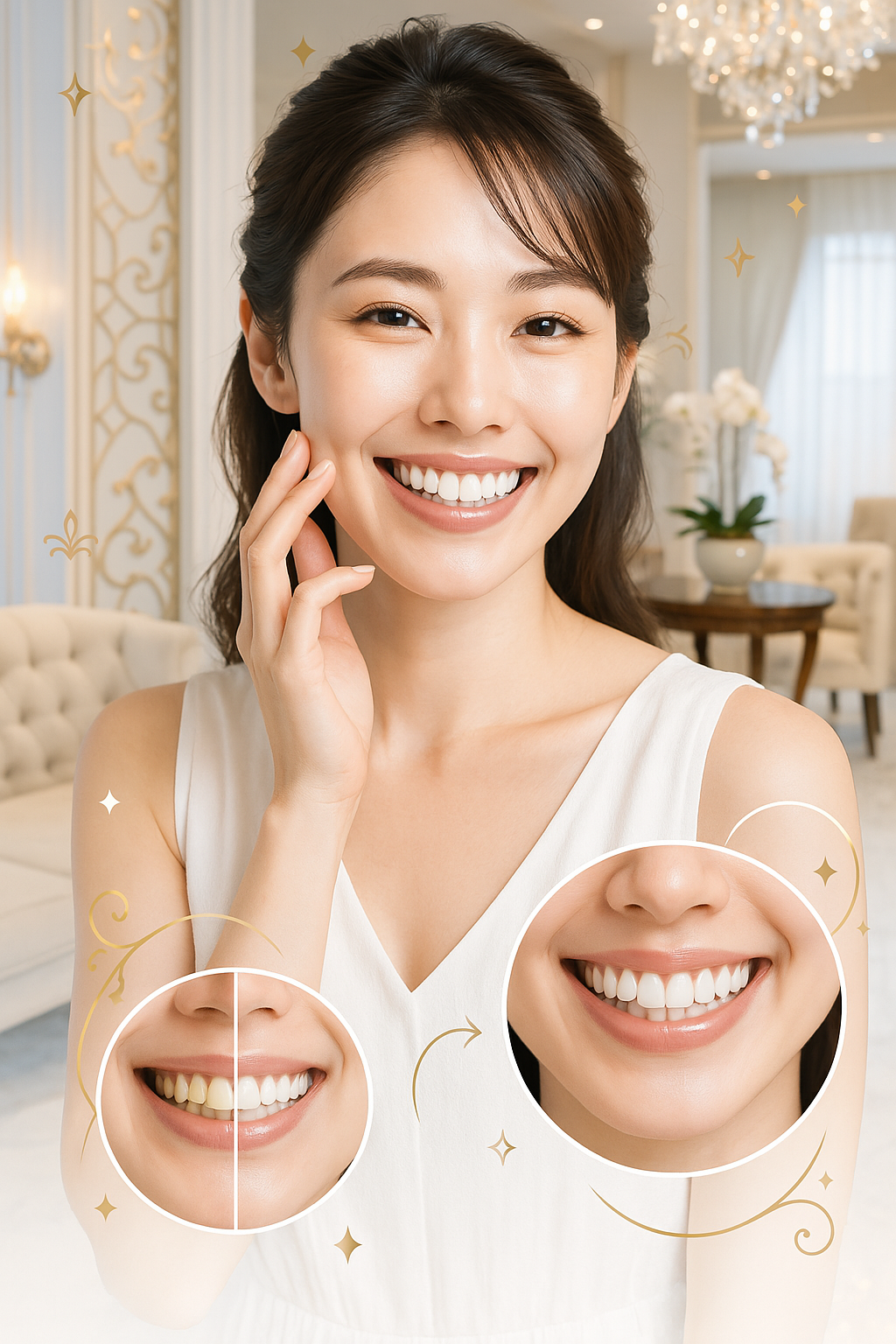 ホワイトニングサロンのスワイプLPデモ